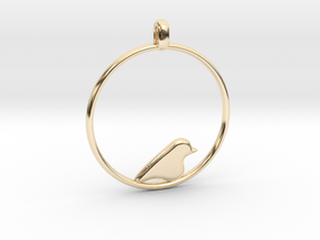 Little Bird Symbolic Pendant  in 14K Yellow Gold