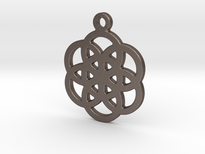 Flower Of Life in Polished Bronzed Silver Steel
