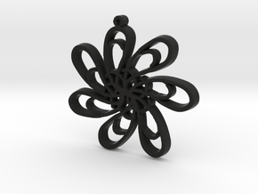 Abstract 3 Pendant in Black Natural Versatile Plastic