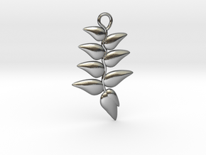 Hanging Heliconia Pendent in Polished Silver