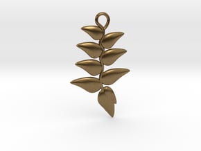 Hanging Heliconia Pendent in Natural Bronze