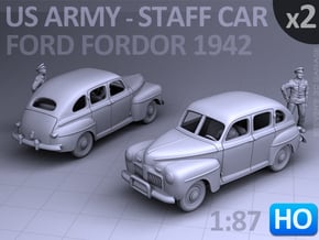 American Staff Car 1942 (HO) - 2 Pack in Smooth Fine Detail Plastic