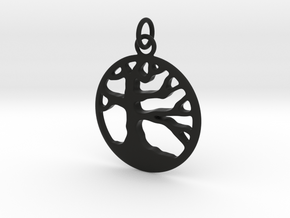 Tree of Life  Pendant in Black Natural Versatile Plastic