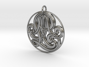 Monogram Initials AAL Pendant in Natural Silver