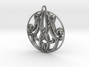 Monogram Initials AAM Pendant in Natural Silver