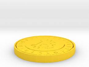 Bitcoin Model (Single Color) in Yellow Processed Versatile Plastic: Medium