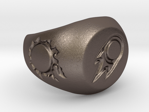 FFXIV BLM Signet Ring  in Polished Bronzed Silver Steel: 6 / 51.5