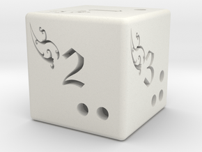Fantasy six side dice in White Natural Versatile Plastic
