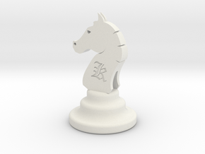 Chess Knight in White Natural Versatile Plastic