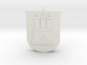 Coat of Arms Hamburg in White Natural Versatile Plastic