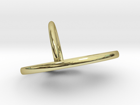 Hook jade ring in 18k Gold Plated Brass