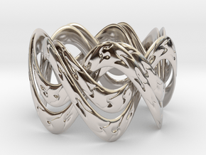 Double Septafoil Bracelet in Rhodium Plated Brass