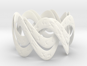 Double Septafoil Bracelet in White Processed Versatile Plastic
