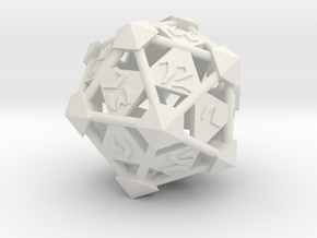 Prism D20 in White Natural Versatile Plastic: Large