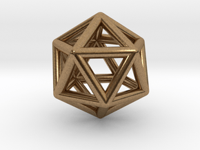 0601 Icosahedron E (a=10mm) #001 in Natural Brass