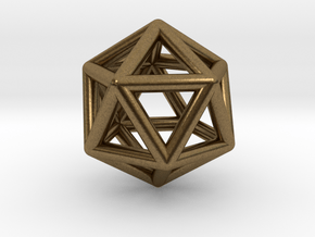 0601 Icosahedron E (a=10mm) #001 in Natural Bronze
