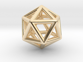 0601 Icosahedron E (a=10mm) #001 in 14K Yellow Gold