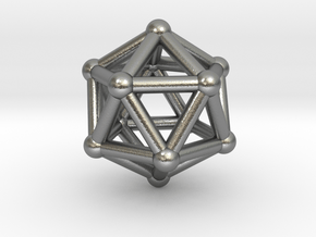 0602 Icosahedron V&E (a=10mm) #002 in Natural Silver