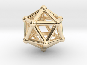 0602 Icosahedron V&E (a=10mm) #002 in 14K Yellow Gold