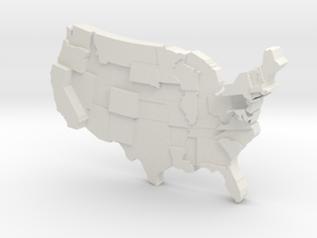 USA by Cost Of Living in White Natural Versatile Plastic