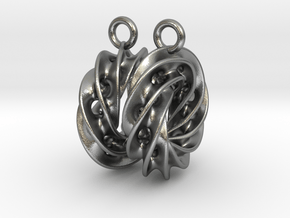 Twisted Scherk Linked 4,3 Torus Knots Earrings in Natural Silver