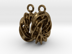 Twisted Scherk Linked 4,3 Torus Knots Earrings in Natural Bronze