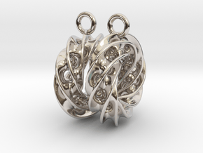 Twisted Scherk Linked 4,3 Torus Knots Earrings in Platinum