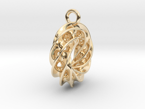 Twisted Scherk Linked 4,3 Torus Knots Pendant – Sm in 14K Yellow Gold