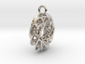 Twisted Scherk Linked 4,3 Torus Knots Pendant – Sm in Platinum
