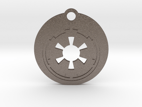 Star Wars Keychain - Empire Symbol in Polished Bronzed Silver Steel