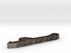 Ride Or Die Bottle Opener Keychain - Standard in Polished Bronzed Silver Steel