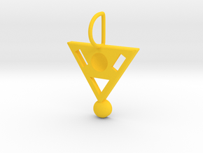 Geometric Meeting On A Triangle in Yellow Processed Versatile Plastic