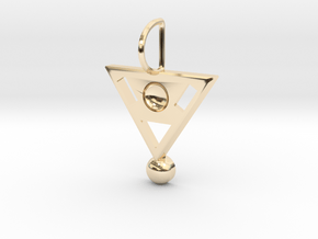 Geometric Meeting On A Triangle in 14k Gold Plated Brass