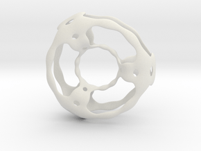 0618 F(x,y,z)=0 W Skeletal Tori 2 [10,3] (d=6cm) in White Natural Versatile Plastic