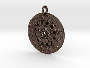 The Chinese Zodiac Pendant in Polished Bronze Steel