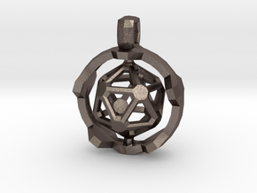 Icosahedron in Polished Bronzed Silver Steel