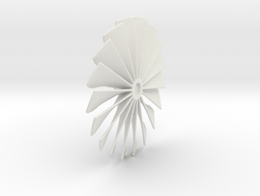 Fan Piece for Turbo Fan Jet Engines in White Natural Versatile Plastic