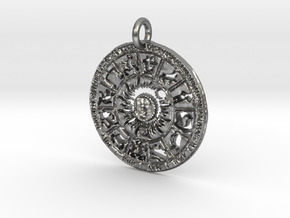 Zodiac Pendant in Natural Silver