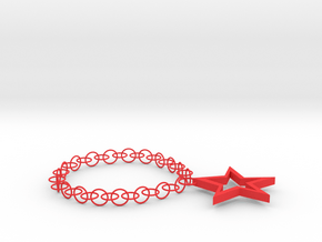 Star Necklace in Red Processed Versatile Plastic