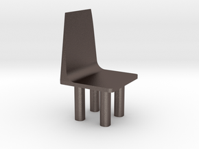 chair in Polished Bronzed Silver Steel