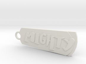 Mighty Writer (2-sided pendant) in White Natural Versatile Plastic