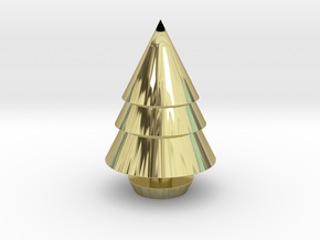 Christmas Tree Decorations in 18k Gold Plated Brass: Medium