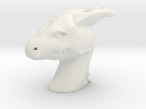 Dragon Head in White Natural Versatile Plastic: Small
