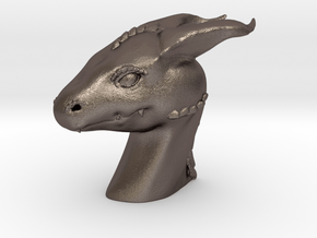Dragon Head in Polished Bronzed Silver Steel: Small