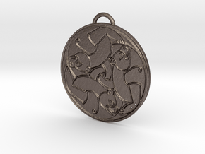 Merida's Celtic Bear Pendant/Keyring in Polished Bronzed Silver Steel