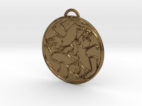 Merida's Celtic Bear Pendant/Keyring in Polished Bronze