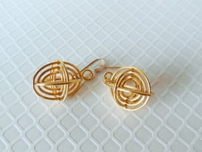 Concentric Borromean -- Precious Metal Earrings in 18k Gold Plated Brass