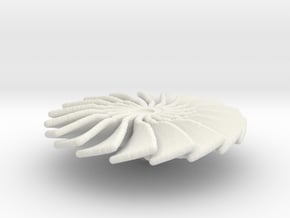 20 mm Diameter Turbo Fan for Jet Engines in White Natural Versatile Plastic
