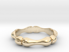 Bamboo Ring in 14k Gold Plated Brass: 6 / 51.5