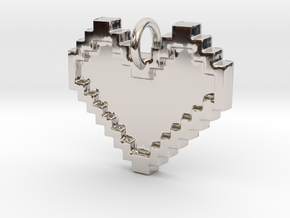 8-bit Heart - 29 cm in Platinum
